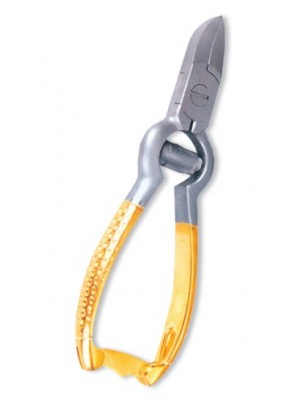 Nail Cutter, Puffer Spring w/lock. Half Gold.