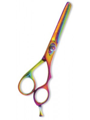 Professional Thinning Scissor. One Blade Teeth and One Blade Razor. Multicolor coating.